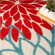 Pemberly Row 10' x 14' Green Fabric Tropical Area Rug (10' x 14')