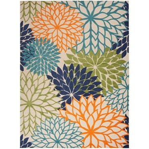 Pemberly Row 10' x 14' Multicolor Fabric Tropical Area Rug (10' x 14')