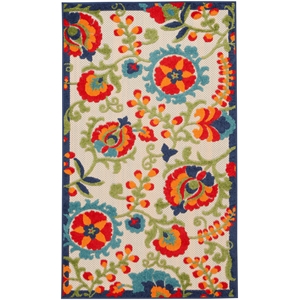Pemberly Row 3' x 5' Multicolor Fabric Farmhouse Area Rug (3' x 5')