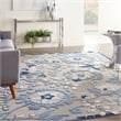 Pemberly Row 12' x 15' Blue Gray Fabric Farmhouse Area Rug (12' x 15')