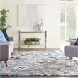 Pemberly Row 12' x 15' Blue Gray Fabric Farmhouse Area Rug (12' x 15')