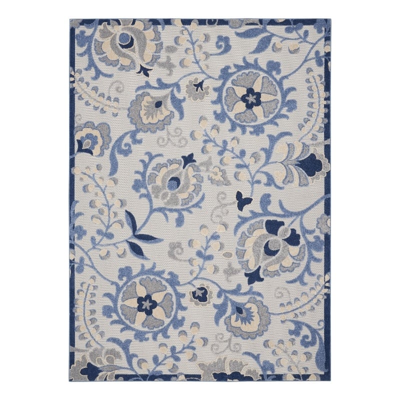 Pemberly Row 12' x 15' Blue Gray Fabric Farmhouse Area Rug (12' x 15')