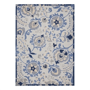 Pemberly Row 12' x 15' Blue Gray Fabric Farmhouse Area Rug (12' x 15')