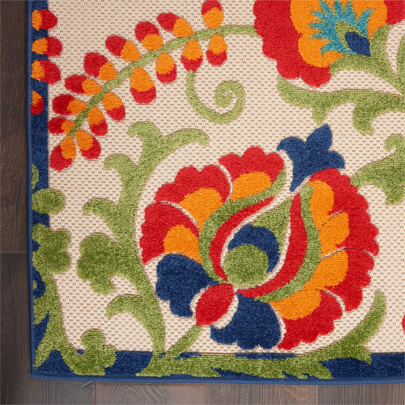 Pemberly Row Contemporary 9' x 12' Multicolor Fabric Farmhouse Area Rug