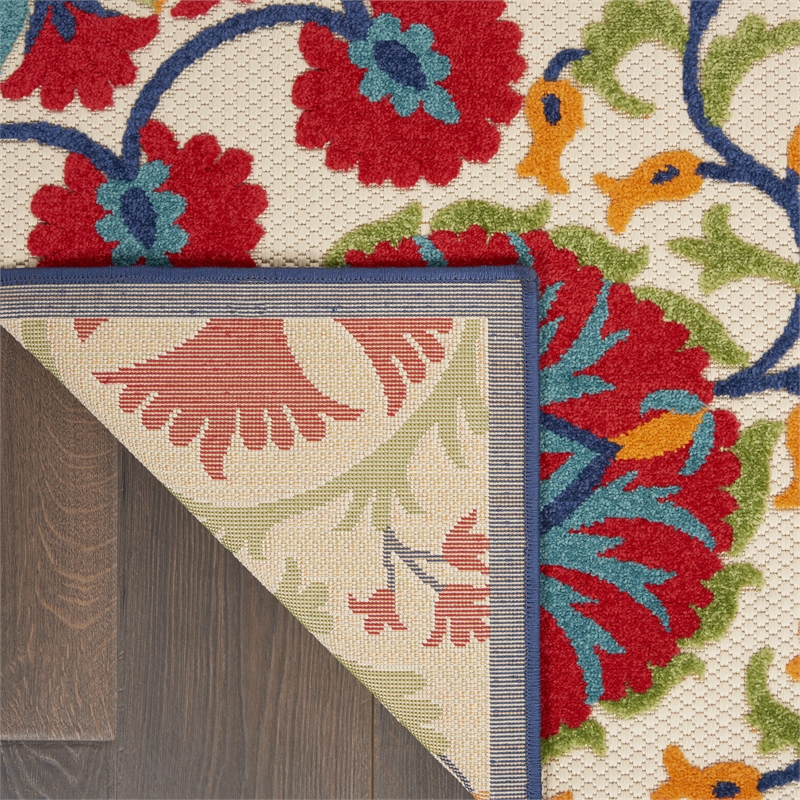 Pemberly Row 9' x 12' Red/Multi Outdoor Indoor/Outdoor Rug Polypropylene