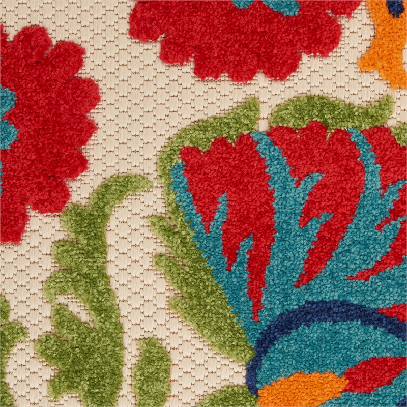 Pemberly Row 9' x 12' Red/Multi Outdoor Indoor/Outdoor Rug Polypropylene