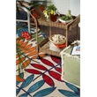 Pemberly Row Contemporary 6' x 9' Multicolor Fabric Tropical Area Rug