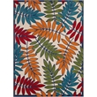 Pemberly Row Contemporary 7' x 10' Multicolor Fabric Tropical Area Rug