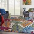 Pemberly Row Contemporary 7' x 10' Multicolor Fabric Tropical Area Rug