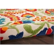 Pemberly Row Contemporary 8' Round Multicolor Fabric Farmhouse Area Rug