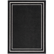Pemberly Row 5' x 7' Black Ivory Fabric Contemporary Area Rug