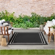Pemberly Row 5' x 7' Black Ivory Fabric Contemporary Area Rug