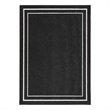 Pemberly Row 5' x 7' Black Ivory Fabric Contemporary Area Rug