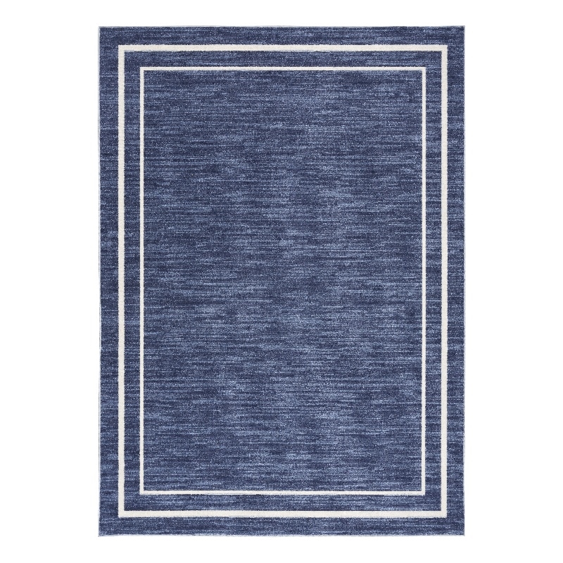 Pemberly Row 5' x 7' Navy/Ivory Contemporary Rug Polypropylene