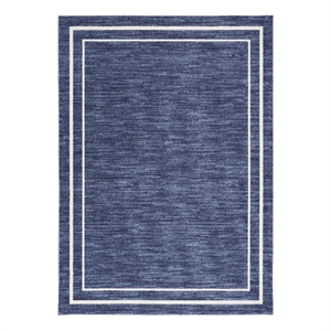 Pemberly Row 5' x 7' Navy/Ivory Contemporary Rug Polypropylene