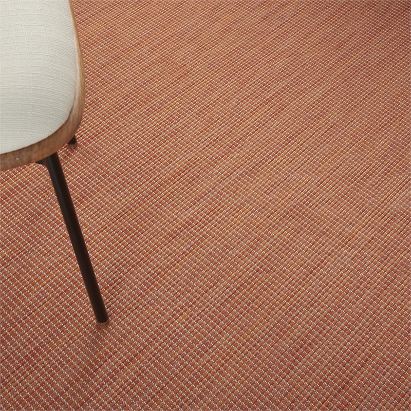 Pemberly Row Contemporary 5' x 7' Terracotta Fabric Modern Area Rug