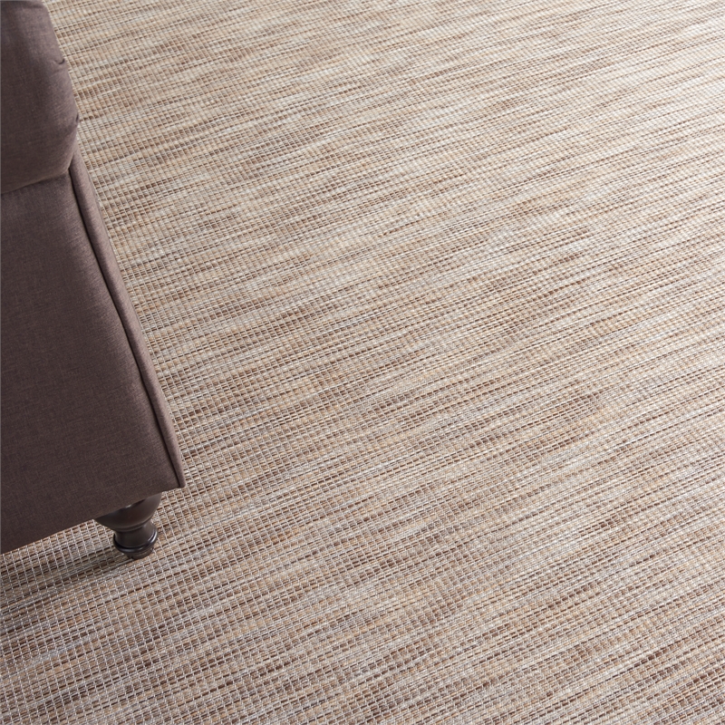 Pemberly Row Contemporary 10' x 14' Beige Fabric Modern Area Rug