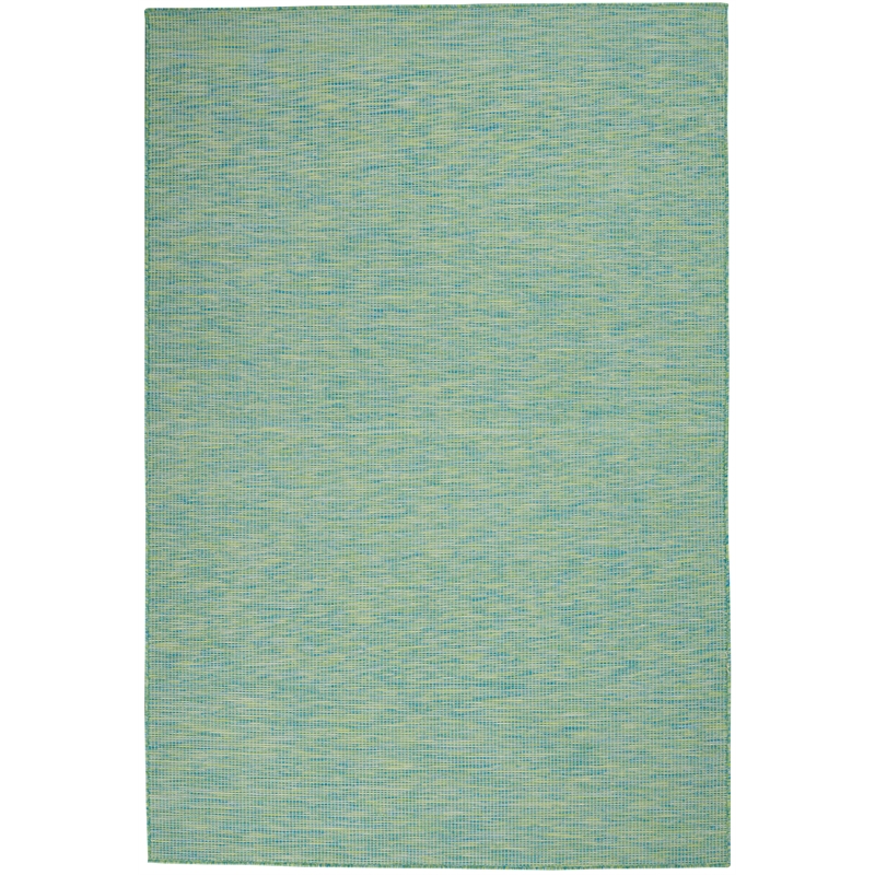 Pemberly Row Contemporary 5' x 7' Blue Green Fabric Modern Area Rug