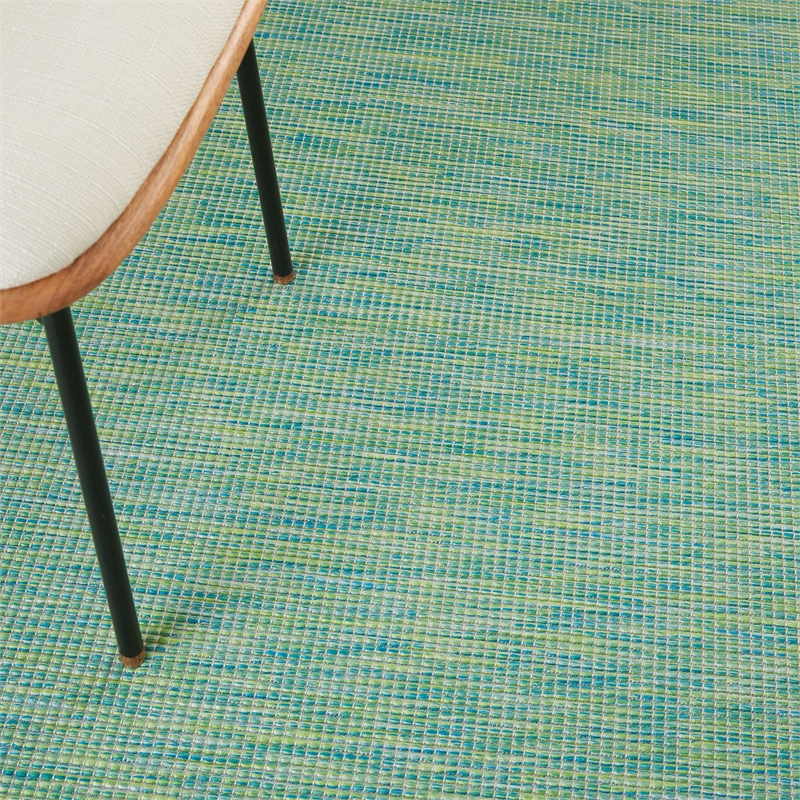 Pemberly Row Contemporary 5' x 7' Blue Green Fabric Modern Area Rug