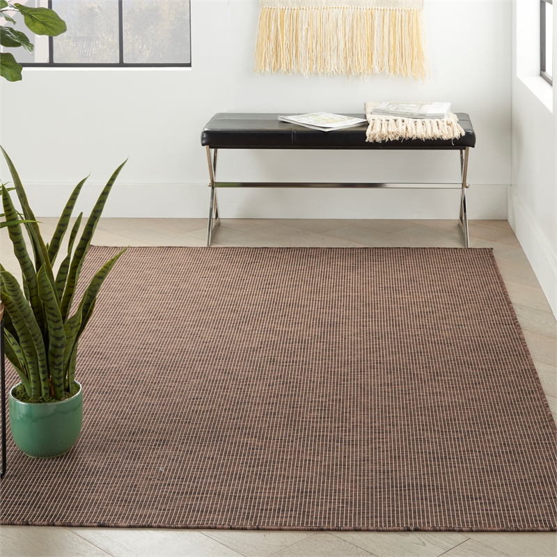 Pemberly Row Contemporary 5' x 7' Natural Fabric Modern Area Rug