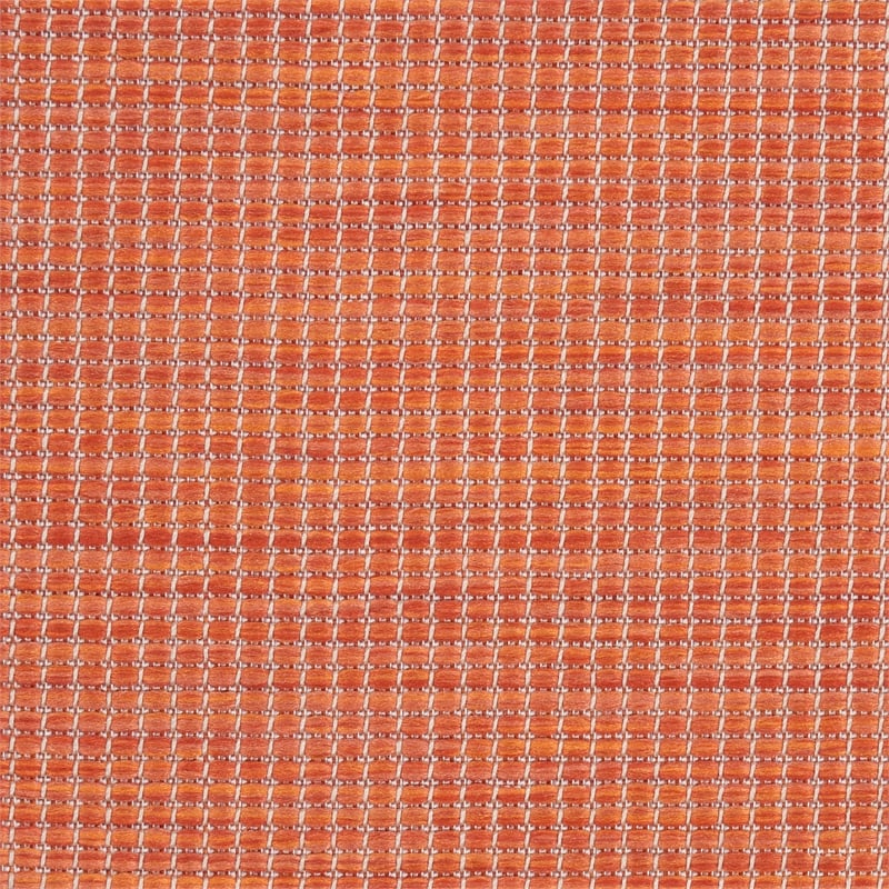 Pemberly Row Contemporary 9' x 12' Terracotta Fabric Modern Area Rug