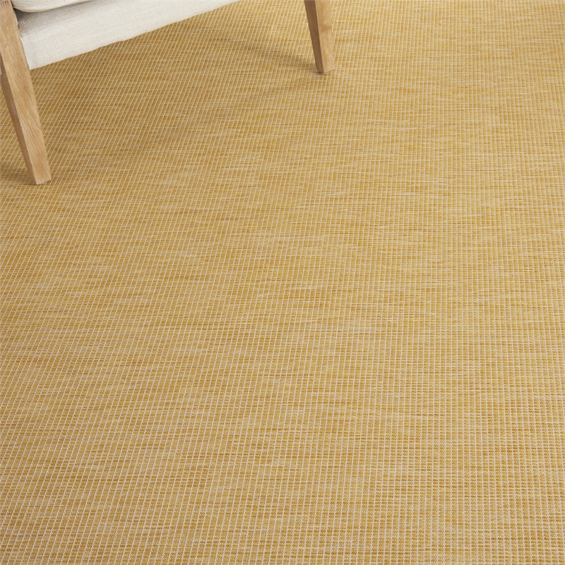 Pemberly Row 9' x 12' Yellow Modern Indoor/Outdoor Rug Polypropylene