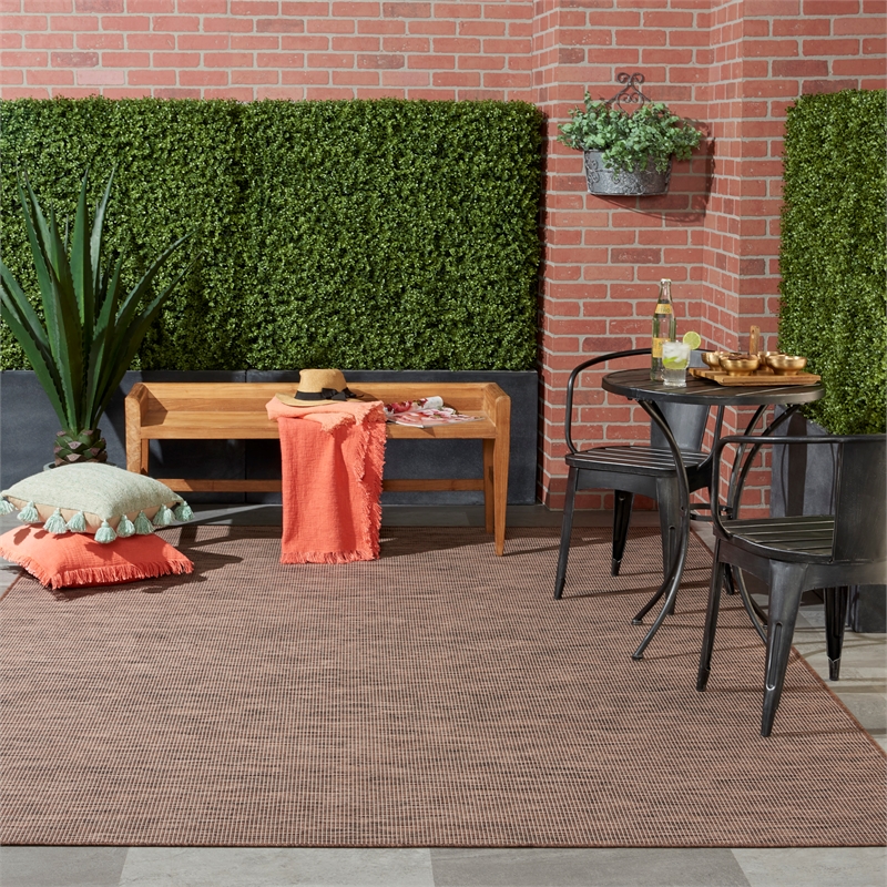 Pemberly Row Contemporary 6' x 9' Natural Fabric Modern Area Rug