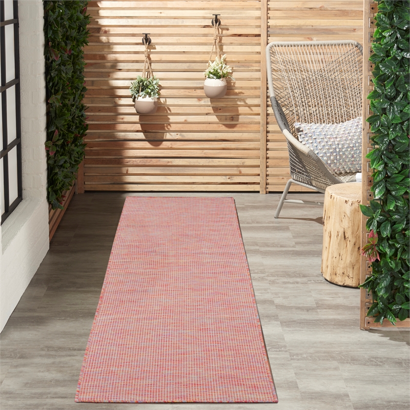 Pemberly Row Contemporary 8' Runner Rainbow Fabric Modern Area Rug
