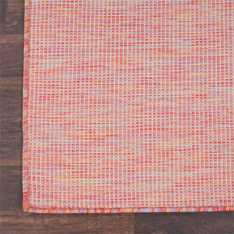 Pemberly Row Contemporary 8' Runner Rainbow Fabric Modern Area Rug
