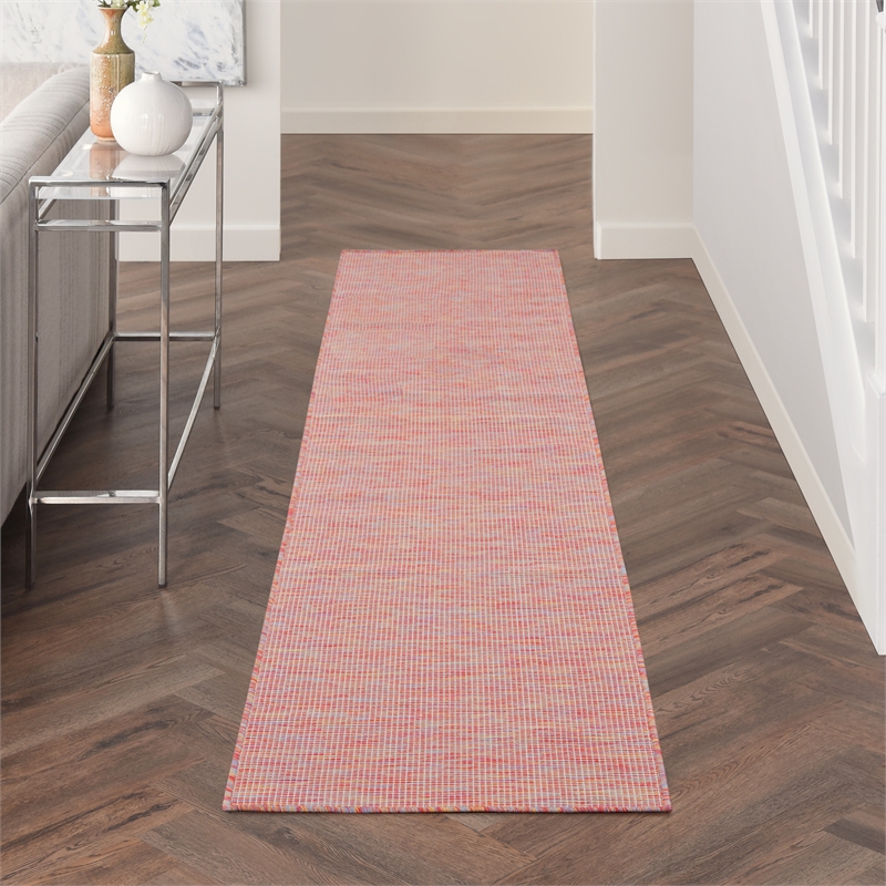 Pemberly Row Contemporary 8' Runner Rainbow Fabric Modern Area Rug
