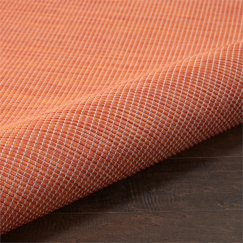 Pemberly Row Contemporary 8' Runner Terracotta Fabric Modern Area Rug