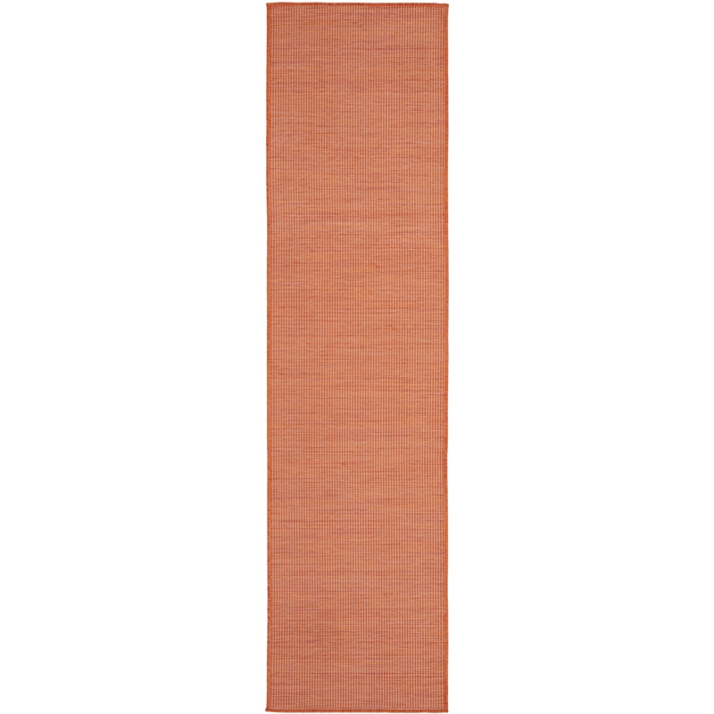 Pemberly Row Contemporary 8' Runner Terracotta Fabric Modern Area Rug