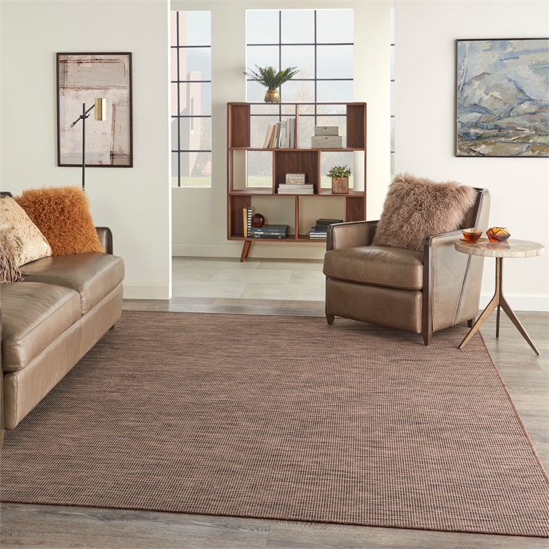 Pemberly Row Contemporary 8' x 10' Natural Fabric Modern Area Rug