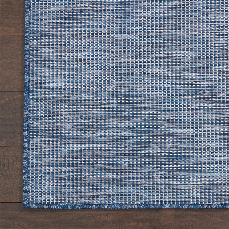 Pemberly Row Contemporary 8' x 10' Navy Blue Fabric Modern Area Rug