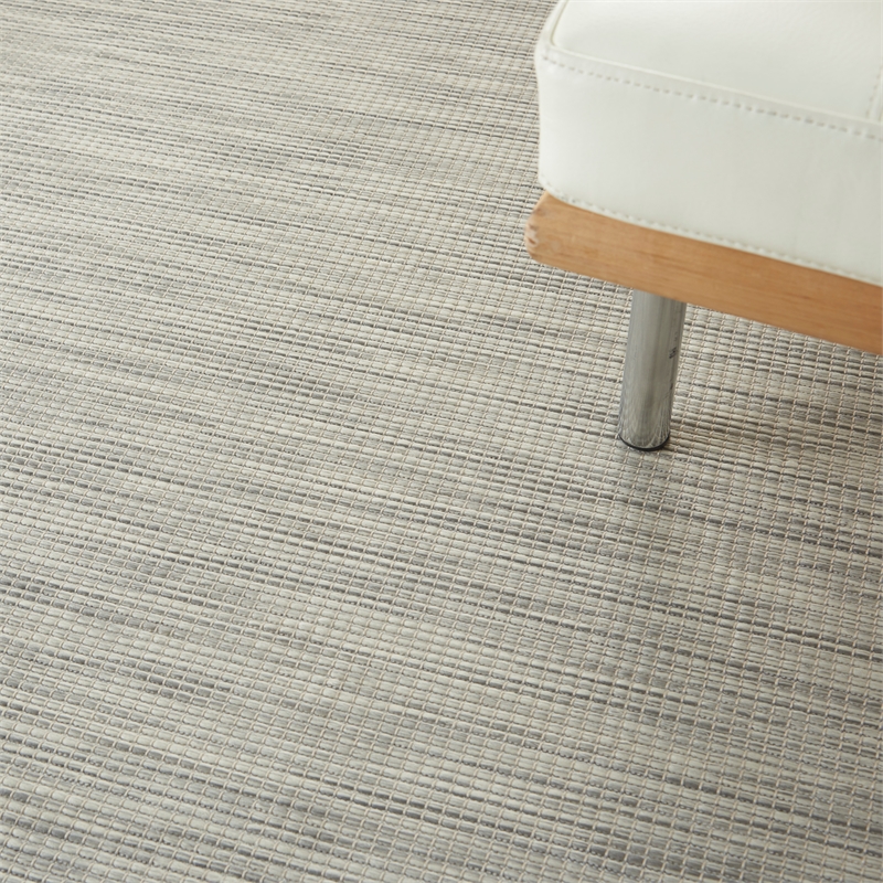 Pemberly Row Contemporary 4' x 6' Light Gray Fabric Modern Area Rug