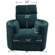 Pemberly Row Polyester Power Swivel Glider Recliner in Peacock Blue