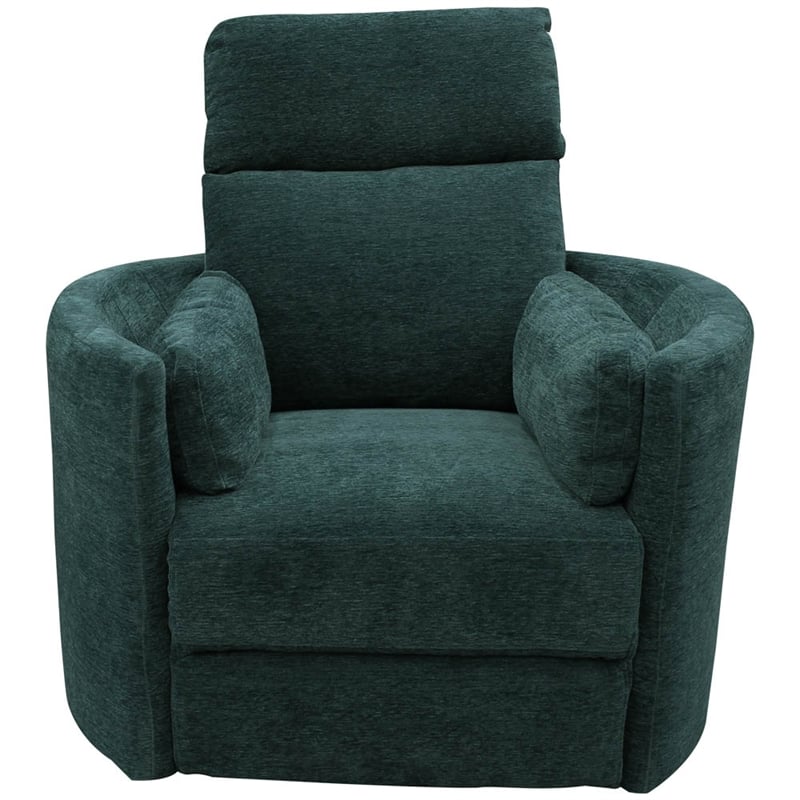 Pemberly Row Polyester Power Swivel Glider Recliner in Peacock Blue