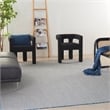 Pemberly Row Contemporary 10' x 14' Ivory Blue Fabric Modern Area Rug
