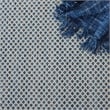 Pemberly Row Contemporary 10' x 14' Ivory Blue Fabric Modern Area Rug