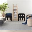 Pemberly Row Contemporary 10' x 14' Ivory Blue Fabric Modern Area Rug