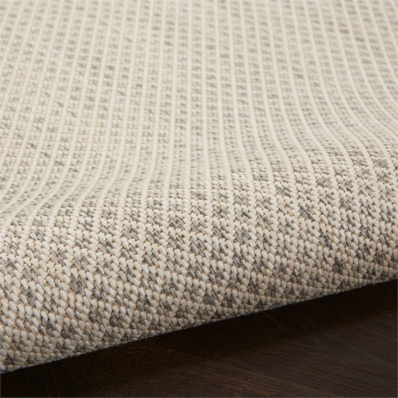 Pemberly Row Contemporary 10' x 14' Ivory Silver Fabric Modern Area Rug