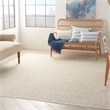 Pemberly Row Contemporary 10' x 14' Ivory Silver Fabric Modern Area Rug