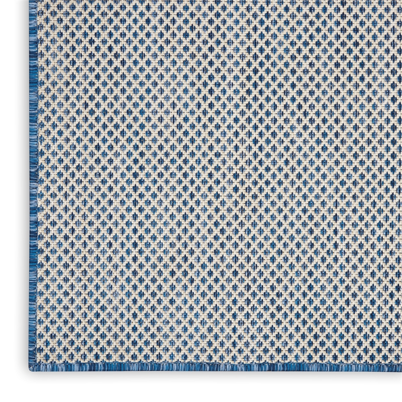 Pemberly Row Contemporary 2' x 3' Ivory Blue Fabric Modern Area Rug