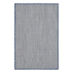 Pemberly Row Contemporary 2' x 3' Ivory Blue Fabric Modern Area Rug