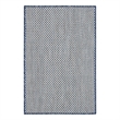 Pemberly Row Contemporary 2' x 3' Ivory Blue Fabric Modern Area Rug