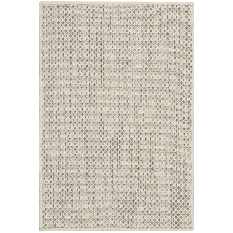Pemberly Row Contemporary 2' x 3' Ivory Silver Fabric Modern Area Rug