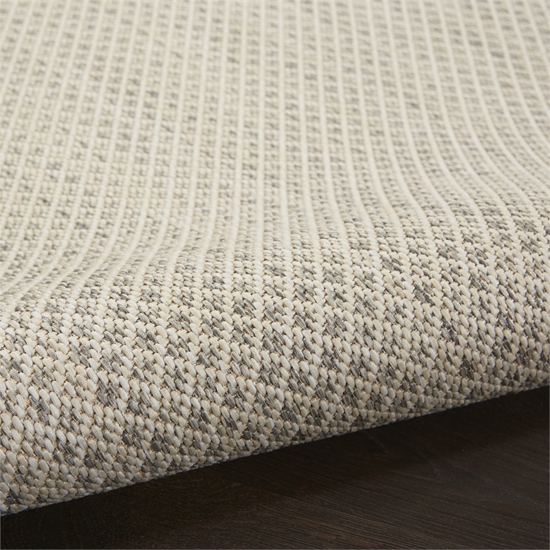 Pemberly Row Contemporary 2' x 3' Ivory Silver Fabric Modern Area Rug