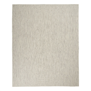 Pemberly Row 96&quot x 120&quot Fabric Indoor/Outdoor Rug in Ivory Silver