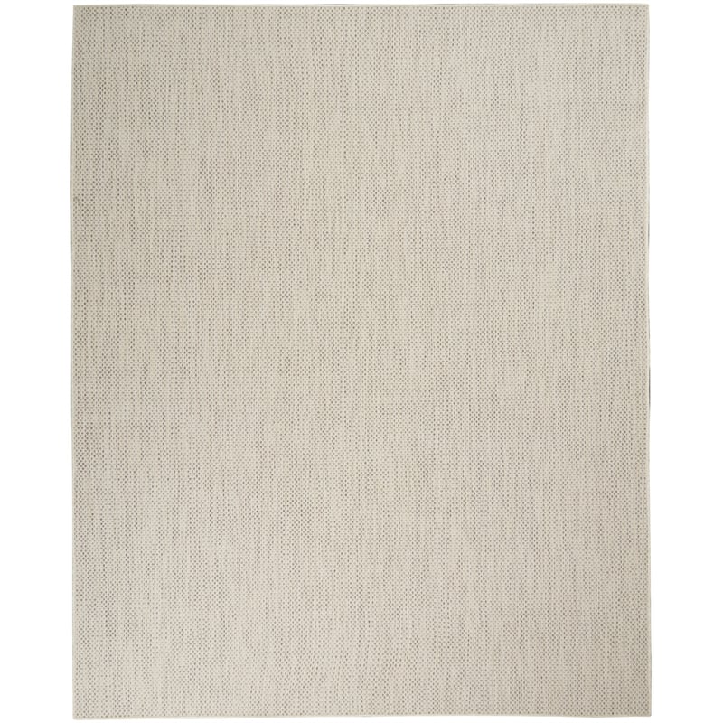 Pemberly Row Contemporary 9' x 12' Ivory Silver Fabric Modern Area Rug
