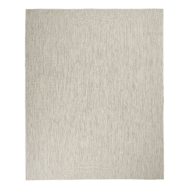 Pemberly Row Contemporary 9' x 12' Ivory Silver Fabric Modern Area Rug